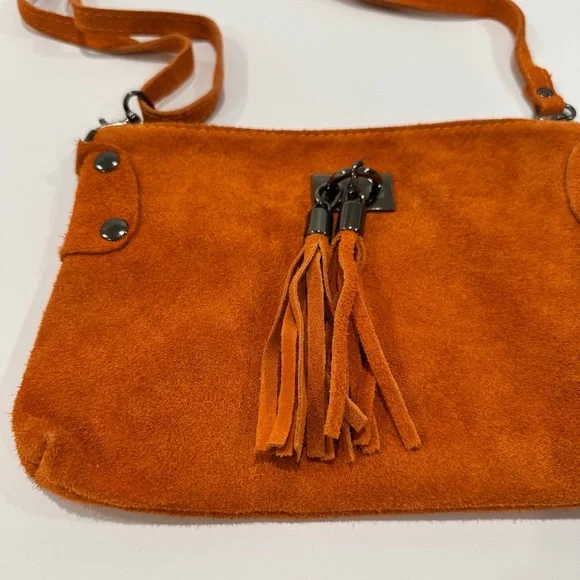 Borse in Pelle Genuine Suede Leather Crossbody Bag – Made in Italy - Picture 2 of 9
